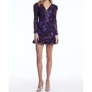 Dress the Population Kelsey Dress Womens Size Large  Purple Whimsygoth Formal